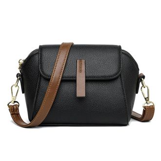 Generic PU Messenger Bag, Casual Fashion PU Shoulder Bag for Women Zipper Closure Flipped Cover Strap Adjustable Large Capacity for Female for Travel (Free Si