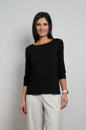 Seidel Moden 3/4-Arm-Shirt SEIDEL MODEN Otto exclusiv, Damen, Gr. 34, schwarz, Jersey, Obermaterial: 94% Viskose, 6% Elasthan, unifarben, tailliert h&uuml;ftbedeckend, 