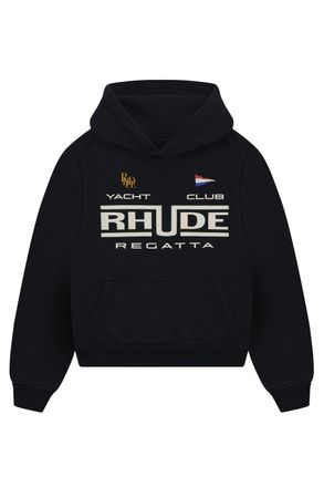 Rhude REGATTA CLUB HOODIE Size: XL, colour: BLACK