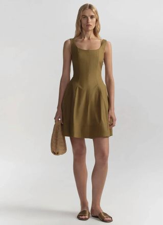 A.L.C. Vea Stretch Cotton Mini Dress In Hazel