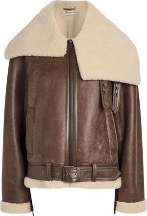 J.W.Anderson shearling belted jacket - women - Lamb Fur/Lambskin - S - Brown