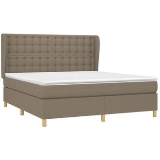 vidaXL Vidaxl - Cama Box Spring Con Colch&oacute;n Tela Gris Taupe 160x200 Cm