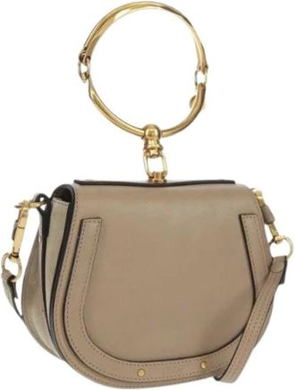 Chlo&eacute; Pre-owned Cross Body Bags, female, Beige, Size: ONE SIZE Pre-owned Leather Shoulder Bag
