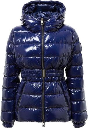 Herno Blauwe Gewatteerde Donsjas met Afneembare Riem - Dames - Winterjassen - Blauw - M - Jassen