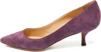 Sergio Rossi pointed-toe suede pumps - women - Suede/Calf Leather - 38 - Purple