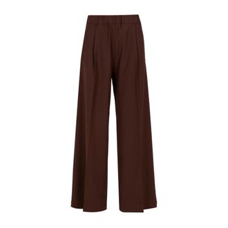 Semicouture Wide Trousers, female, Brown, Size: S Wide Trousers