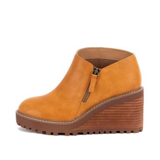 Yellow Box Womens Ankara Wedge Ankle Boot In Tan