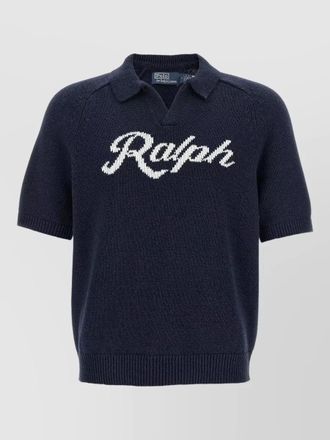 Polo Ralph Lauren logo intarsia knit polo shirt