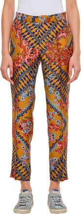 Alberto Biani Straight-Leg Trousers With Vibrant Multicolor Floral And Geometric Print