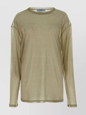 Prada silk blend oversized long-sleeve t-shirt