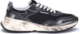 Dsquared2 Black Calf Leather Bos Taurus Athletic Mens Sneakers