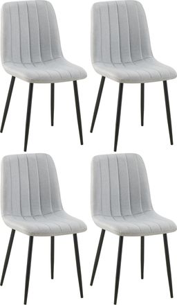 Clp Clp - Set De 4 Sillas De Sal&oacute;n Dijon En Tela O Terciopelo Gris Tela