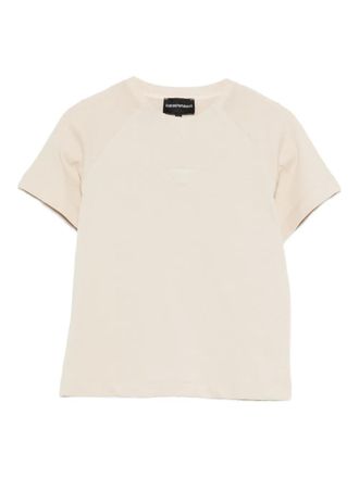 Emporio Armani beige T-shirt - kids - Cotton/Elastane - 10 yrs - Neutrals