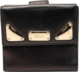 Gucci Pre-owned Leather Wallet - Dames - Vintage Accessoires - Zwart - ONE Size - Leer - Vintage