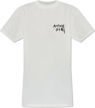Anine Bing Walker T-Shirt - Dames - T-shirts - Wit - XS - Katoen - Tops