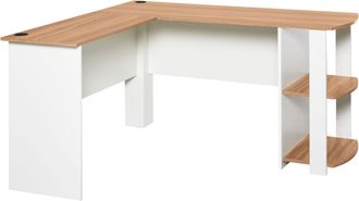 HOMCOM Homcom - Mesa De Ordenador Pc Escritorio Para Oficina Hogar Esquinera Forma L Madera