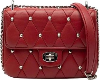 Miu Miu Pre-owned Shoulder Bags, female, Red, Size: ONE SIZE Pre-owned Quilted Crossbody Bag