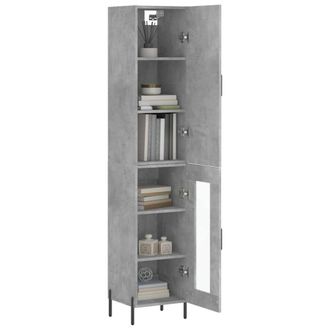 Berkfield Home Highboard Concrete Grey 34.5x34x180 cm Engineered Wood