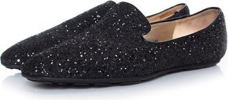 Jimmy Choo London Jimmy Choo Glitter loafers in het zwart