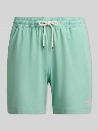Ralph Lauren Badeshorts mit Logo-Stitching Modell TRAVELER in Mint, Gr&ouml;&szlig;e XXL