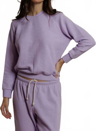 perfectwhitetee Ziggy Reverse Fleece Crewneck Sweatshirt In Ultraviolet