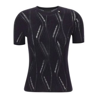 Liu Jo Knit Top - female - Liu Jo - Round-neck Knitwear - Blue - XL - Knitwear