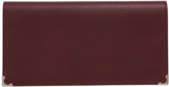 Cartier Bordeaux Red Color Leather Long Wallet (Bi-Fold) (Pre-Owned)