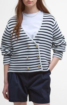 Barbour Abby Double Breasted Knit Jacket in Cloud Navy at Nordstrom Rack, Size 14 Us / 18 Uk