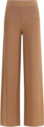 Max Mara Marzia Pants - Dames - Wijde Broeken - Bruin - S - Polyester - Broeken