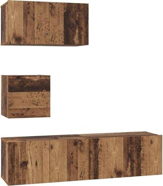 vidaXL Conjunto de mueble de tv 4 pcs Madera vieja 60 x 30 x 30 cm Vidaxl