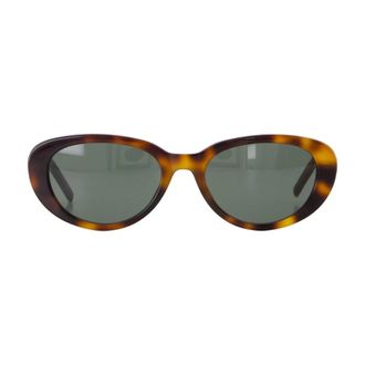 Saint Laurent Sunglasses, female, Brown, 55 MM, Brown Acetate Sunglasses - Round/Oval/Panthos
