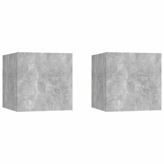 vidaXL Comodini Grigio Cemento 2 Pz 30,5x30x30 Cm In Truciolato - Vidaxl