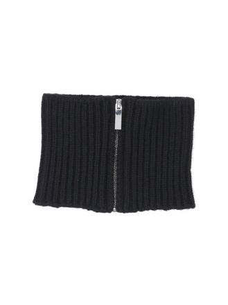 SA SU PHI Ribbed Knit Scarf With Central Silver Zipper