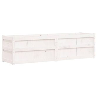 Berkfield Home Garden Planter White 180x50x50 cm Solid Wood Pine | Size: 180 x 50 x 50 cm