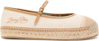 Jimmy Choo London Aciel Canvas Espadrille Flats - Natural - 38 (IT38 / UK5)