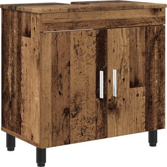 vidaXL Unidad De Tocador De Ba&ntilde;o Madera Envejecida 60 X 35 X 60 Cm Vidaxl
