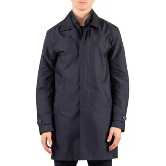 Fay Single-Breasted Coats, male, Blue, Size: 3XL Blouson