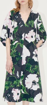 Stine Goya Dames Stine Goya 3/4 mouwen Midi Dress in Floral