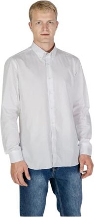 Aquascutum Club Check Overhemd Lange Mouw - Heren - Casual Overhemden - Wit - 2XL - Katoen - Overhemden