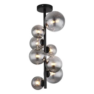 Globo Lighting Plaf&oacute;n - Riha - Negro - Vidrio Metal Vidrio Ahumado - &Oslash;