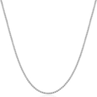 Pompeii3 5Ct Natural Diamond Tennis Necklace 14k White Gold 16