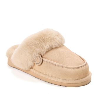 Dearfoams Fireside by Dearfoams Womens Melville Genuine Shearling Scuff Slipper