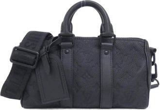 Louis Vuitton Taurillon Black Leather Boston Bag (Pre-Owned)