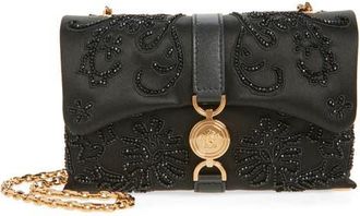 Versace Mini Kleio Embellished Satin Wallet on a Chain in Black-Versace Gold at Nordstrom