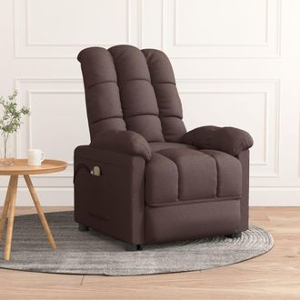 vidaXL Vidaxl - Sill&oacute;n De Masaje El&eacute;ctrico Tela Marr&oacute;n Oscuro