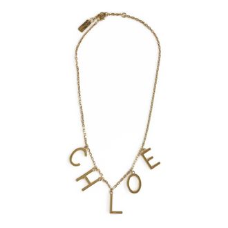 Chloé Necklaces, female, Yellow, Size: ONE SIZE Vintage Gold Chain Necklace with Charms