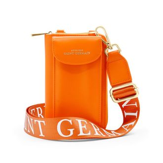 Ateliers Saint Germain Womens Smartphone pouch London - Orange Leather - One Size