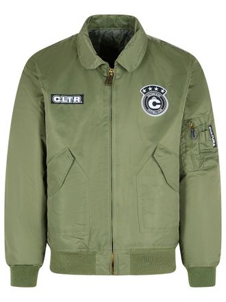 Cultura Bomber Jacket In Green Nylon