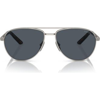 Prada 60mm Pilot Sunglasses in Matte Grey at Nordstrom