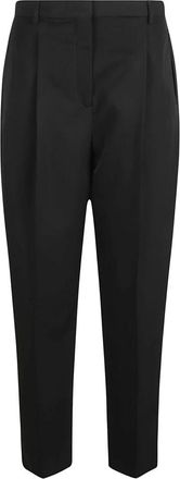 Tory Burch Wollen Twill Tailored Broek - Dames - Chinos - Zwart - M - Wol - Broeken